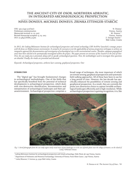 The Ancient City of Osor, Northern Adriatic, in Integrated Archaeological Prospection Nives Doneus, Michael Doneus, Zrinka Ettinger-Starèiæ