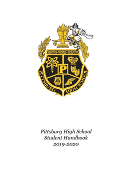 Pittsburg High School Student Handbook 2019-2020