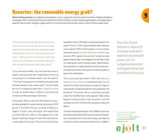Desertec: the Renewable Energy Grab?1