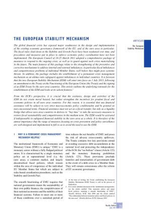 The European Stability Mechanism Articles