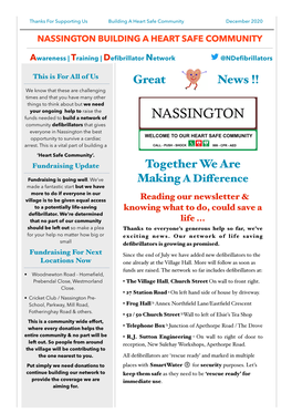 Nassington Defibrillators Newsletter Dec 2020