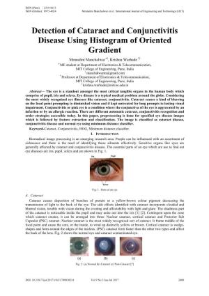Detection of Cataract and Conjunctivitis Disease Using