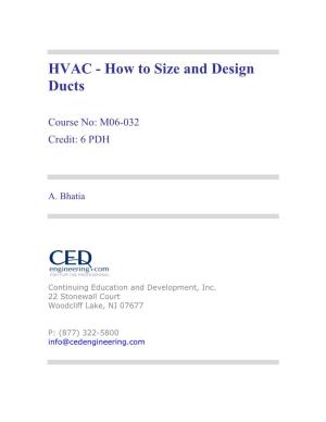 Principle of Duct Design in HVAC Systems