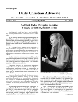 Daily Christian Advocate the GENERAL CONFERENCE of the UNITED METHODIST CHURCH