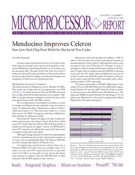 Mendocino Improves Celeron: 8/24/98