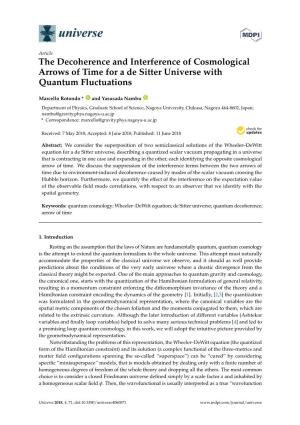 The Decoherence and Interference of Cosmological Arrows of Time for a De Sitter Universe with Quantum Fluctuations