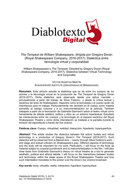 Diablotexto Digital (2018), 3, 43-74 43 Doi: 10.7203/Diablotexto.3.13015