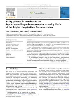 Rarity Patterns in Members of the Lophoziaceae/Scapaniaceae Complex Occurring North of the Tropics – Implications for Conservation