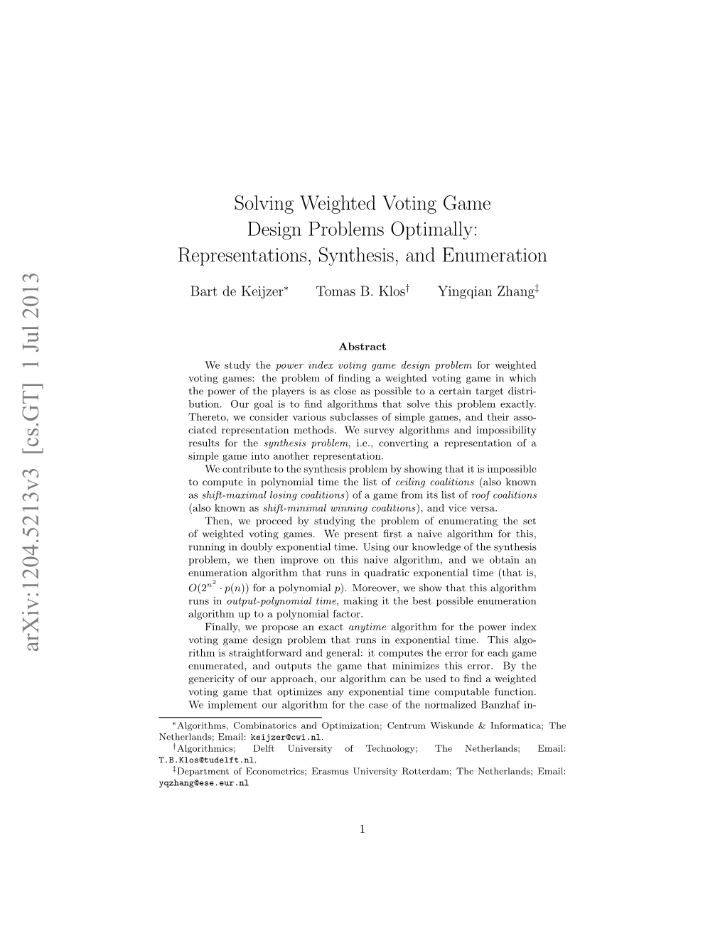 Solving Weighted Voting Game Design Problems Optimally: Representations, Synthesis, and Enumeration