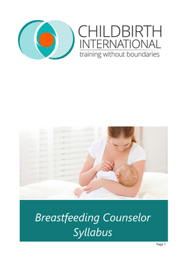 Breastfeeding Counselor Syllabus