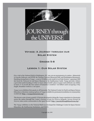 Voyage: a Journey Through Our Solar System Grades 5-8 Lesson 1