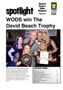WODS Win the David Beach Trophy