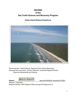 Padre Island Sea Turtle Review Report