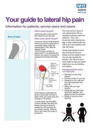 Your Guide to Lateral Hip Pain Information for Patients, Service Users and Carers