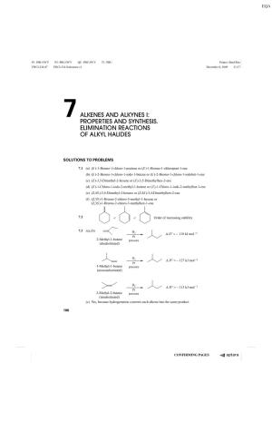 7Alkenes and Alkynes I: Properties and Synthesis