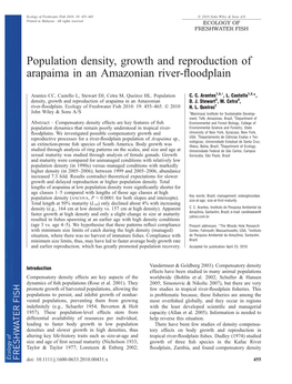 Population Density, Growth and Reproduction of Arapaima in an Amazonian River-ﬂoodplain