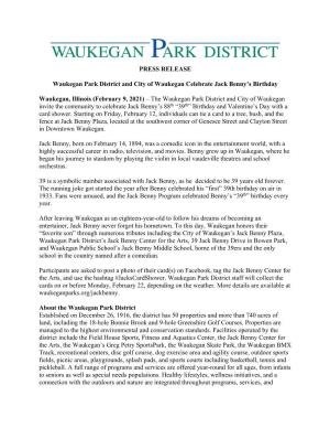 Waukegan Park District and City of Waukegan Celebrate Jack Benny's