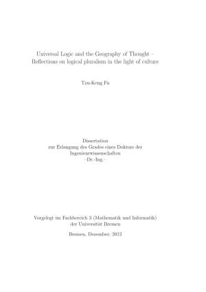Universal Logic and the Geography of Thought – Reflections on Logical