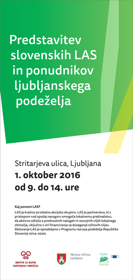 Predstavitev Slovenskih LAS in Ponudnikov Ljubljanskega Podeželja