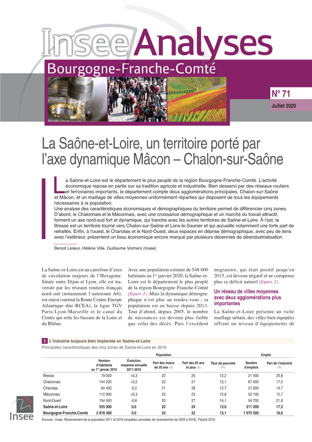 La Saône-Et-Loire, Un Territoire Porté Par L'axe Dynamique Mâcon