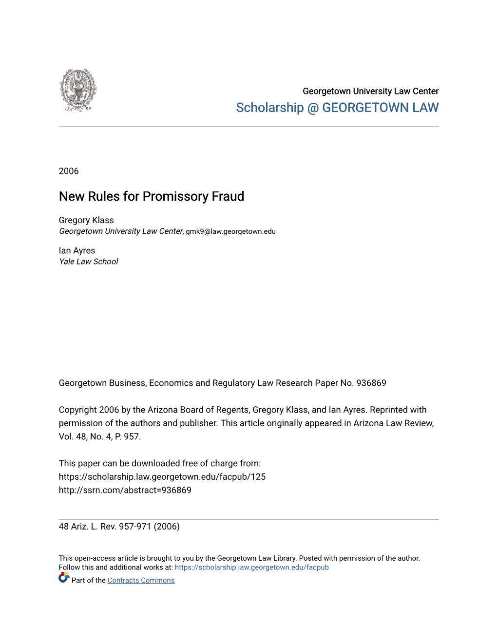 New Rules for Promissory Fraud