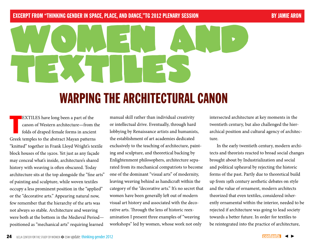 Warping the Architectural Canon