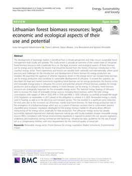 Lithuanian Forest Biomass Resources
