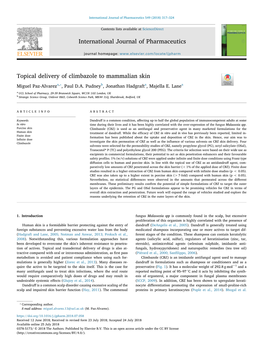 Topical Delivery of Climbazole to Mammalian Skin T ⁎ Miguel Paz-Alvareza, , Paul D.A