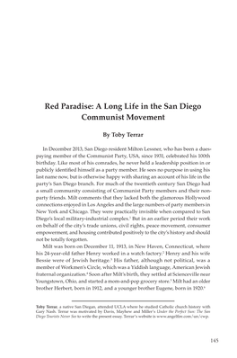 Red Paradise: a Long Life in the San Diego Communist Movement