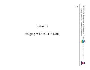 201 & 202-03 Imaging with a Thin Lens