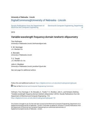 Variable-Wavelength Frequency-Domain Terahertz Ellipsometry