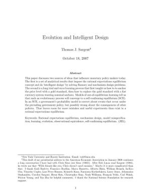 Evolution and Intelligent Design