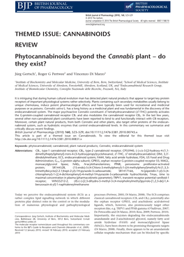 Phytocannabinoids Beyond the Cannabis Plant Do They Exist?