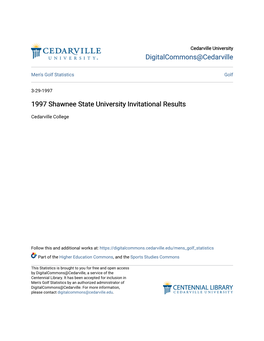 1997 Shawnee State University Invitational Results
