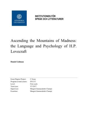 Ascending the Mountains of Madness: the Language and Psychology of H.P. Lovecraft