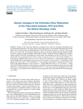 Glacier Changes in the Chhombo Chhu Watershed of the Tista Basin Between 1975 and 2018, the Sikkim Himalaya, India