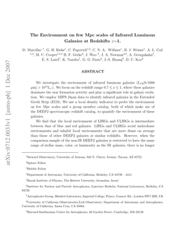 The Environment on Few Mpc Scales of Infrared Luminous Galaxies At