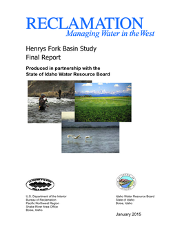 Henrys Fork Basin Study Final Report 1 1.0 Introduction