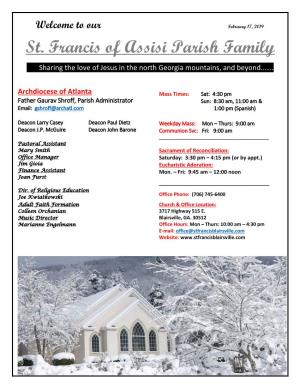 St. Francis of Assisi Parish Family Sharing the Love of Jesus in the North Georgia Mountains, and Beyond……