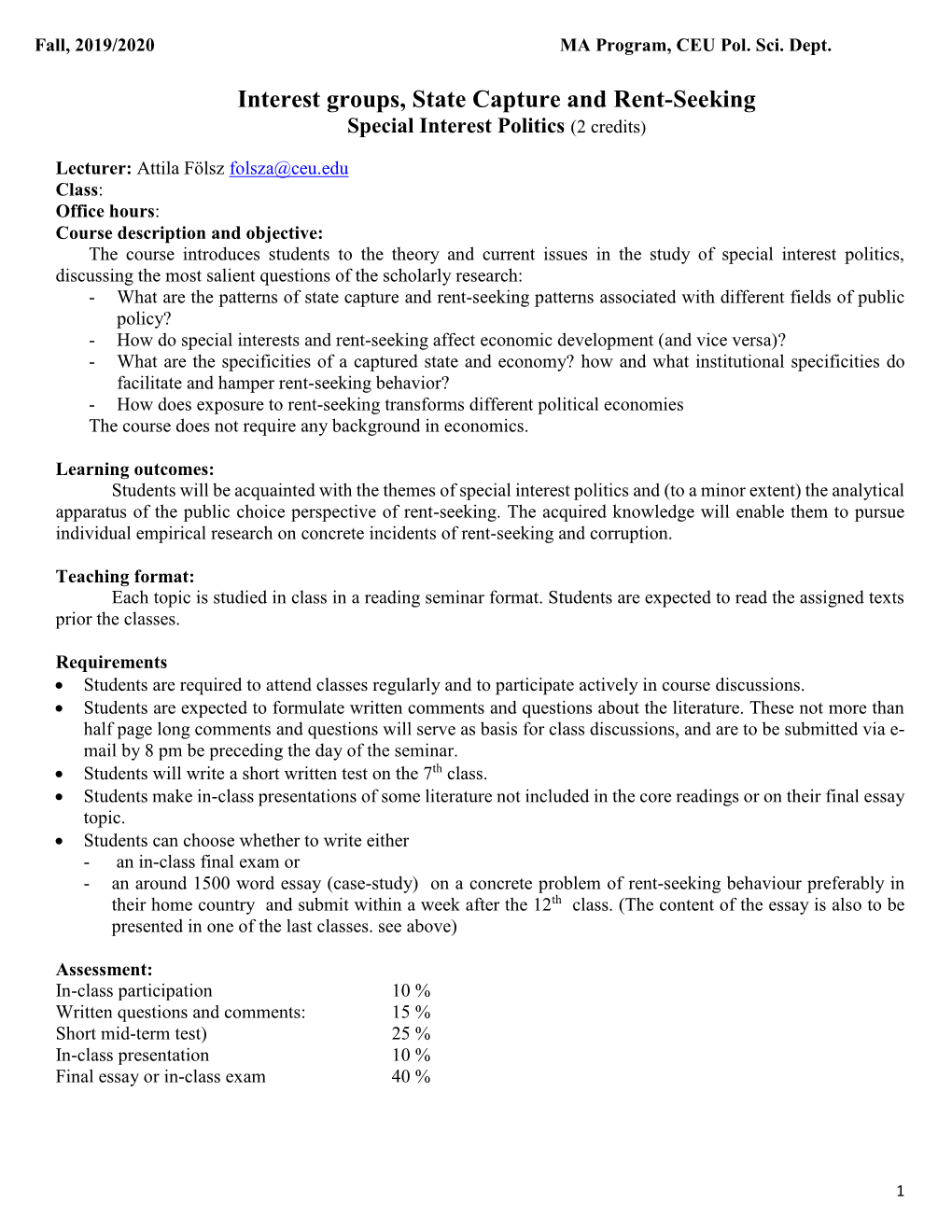 Interest Groups, State Capture and Rent-Seeking.Pdf