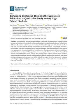 Enhancing Existential Thinking Through Death Education: a Qualitative Study Among High School Students