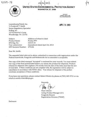 US EPA, Pesticide Product Label, PROSOY PPT, 04/26/2013