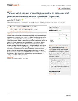 Voltage-Gated Calcium Channel Α Δ Subunits