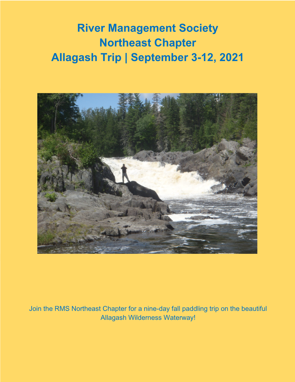 River Management Society Northeast Chapter Allagash Trip | September 3-12, 2021