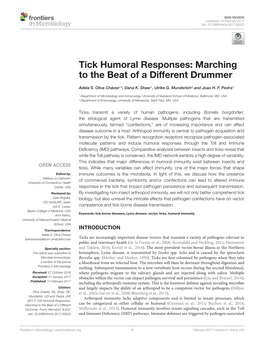 Tick Humoral Responses: Marching to the Beat of a Different Drummer