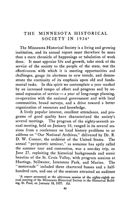 The Minnesota Historical Society in 1936 / [Theodore C. Blegen]