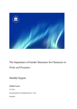 The Importance of Gender Structures for Characters in Pride And