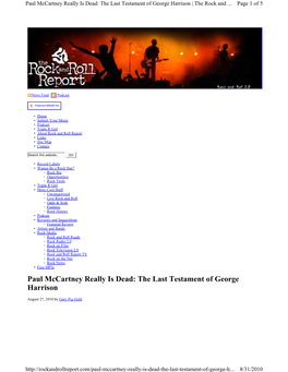 The Last Testament of George Harrison | the Rock and