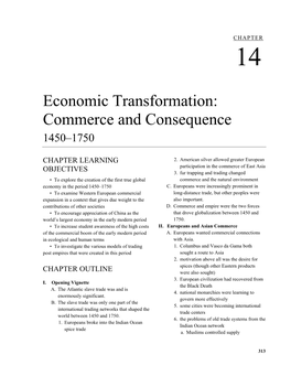 Economic Transformation: Commerce and Consequence 1450–1750
