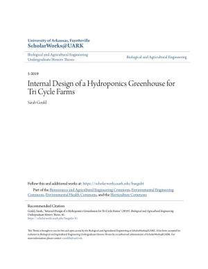 Internal Design of a Hydroponics Greenhouse for Tri Cycle Farms Sarah Gould